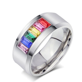 Rhinestone Stones LGBT Ring