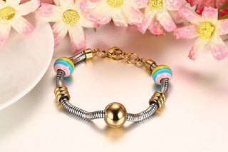 Rainbow Ball Charm Bracelets