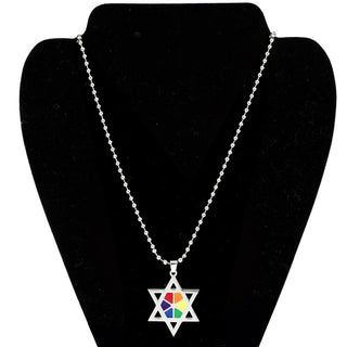 Rainbow Pentagram Stars Necklace