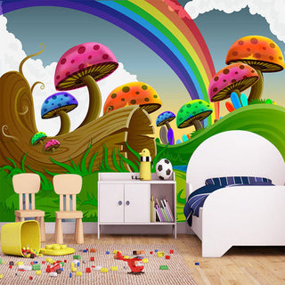 3D Cartoon Mushroom Wallpaper