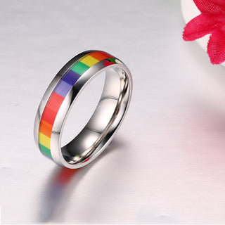 Personalized Rainbow LGBT Rings