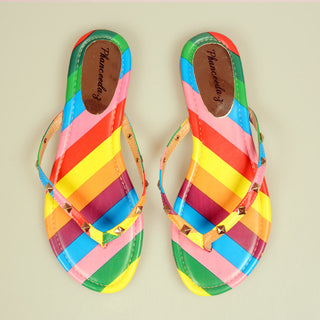 Rainbow Flip Flops Slippers