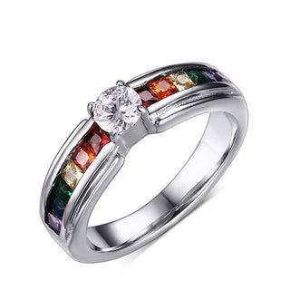 Trendy Rainbow Zircon Rings