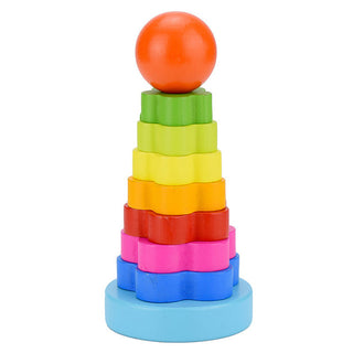 Wooden Toy Rainbow Tower Ring