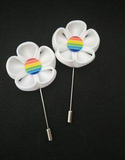 Custom rainbow Flower Pins