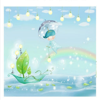 Rainbow Night Flying Children Wallpaper